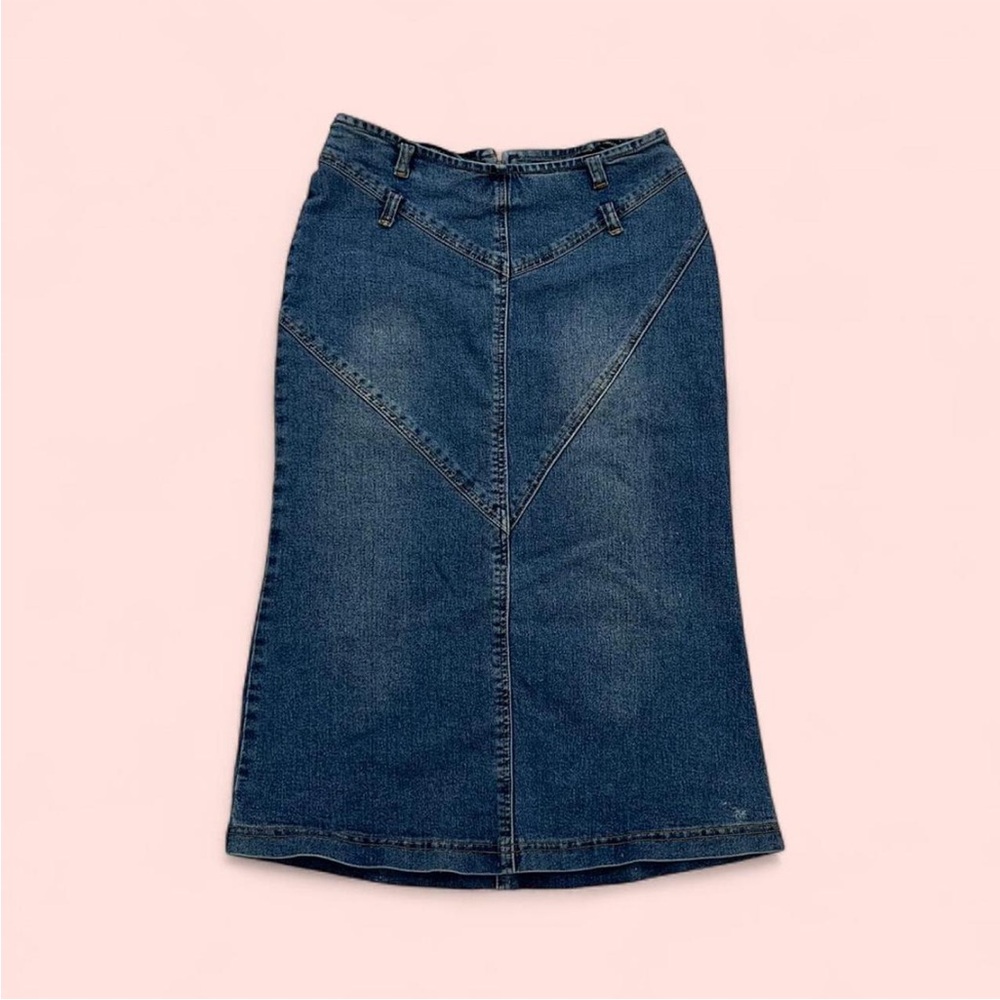 Y2K Denim Midi Skirt